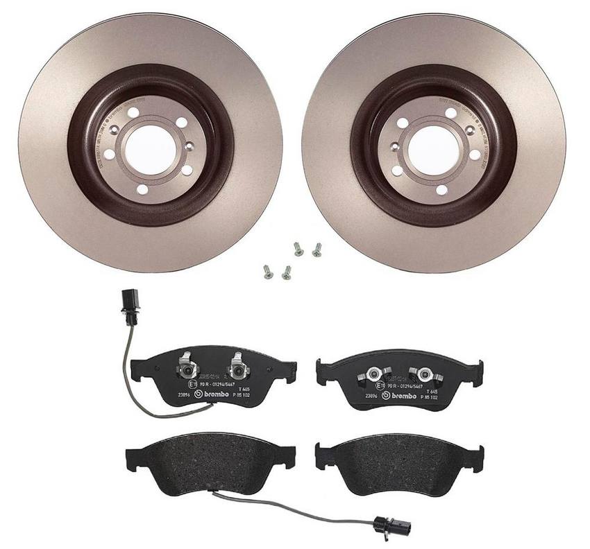 Audi VW Brakes Kit - Pads and Rotors Front (360mm) (Low-Met) 4E0698151J - Brembo 1548873KIT